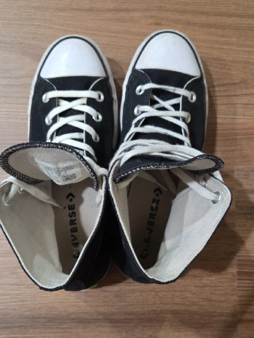 Converse Black High Top Platform Sneakers - Picture 4 of 7